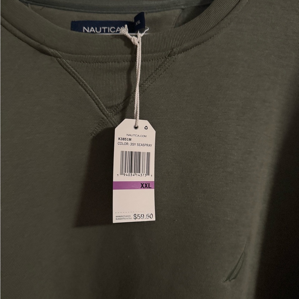 Nautica Men's Forest Green Crewneck Sweater - Picture 3 of 5